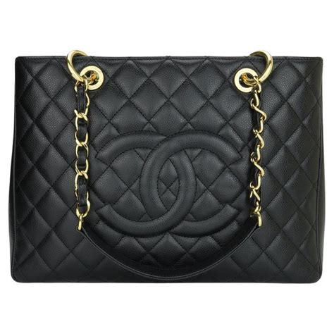 chanel gst black with gold hardware|chanel shopping bag.